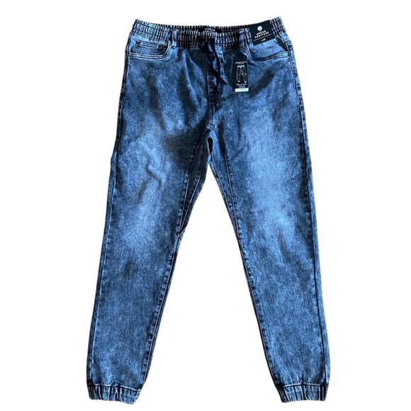Men’s NWT Grey Denim Joggers - Picture 1 of 17